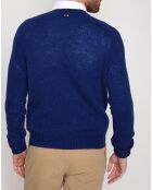 Pull 100% Laine Doongan col rond bleu